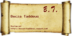 Becza Taddeus névjegykártya